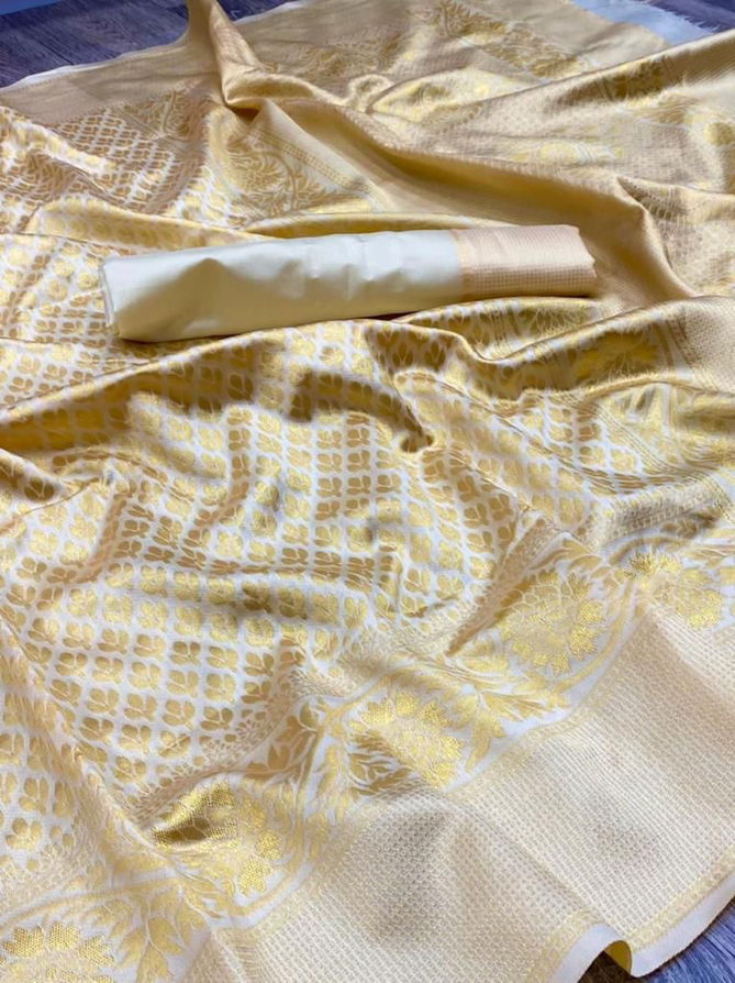 Offwhite By Aab Designer Soft Lichi Silk Saree Suppliers In India